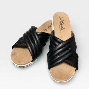 Life Stride Black Slide Sandals